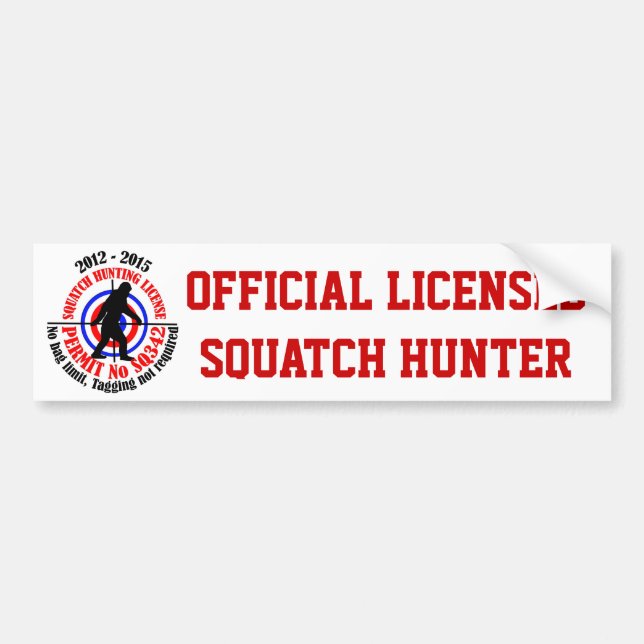 Autocollant De Voiture Chasseur officiel de squatch (Devant)