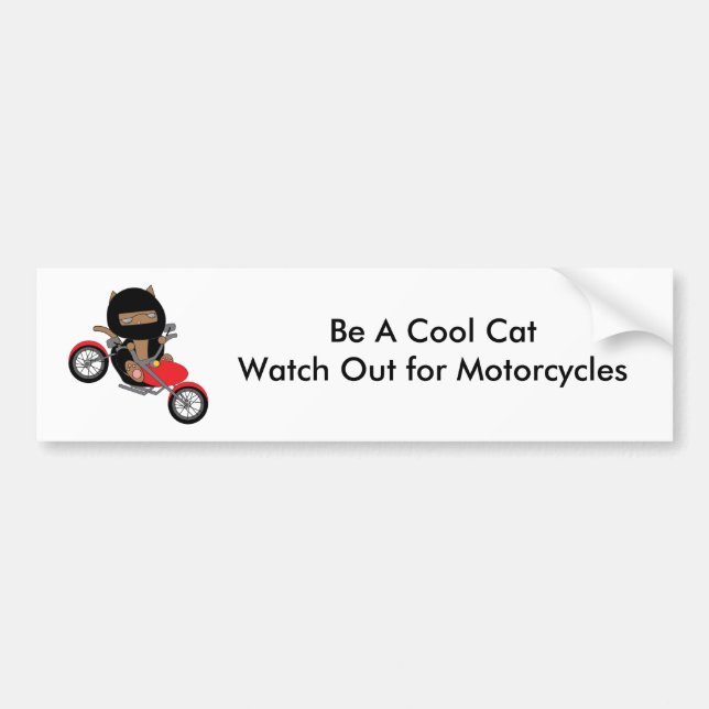 Autocollant De Voiture Chat Cool de la sécurité moto (Devant)