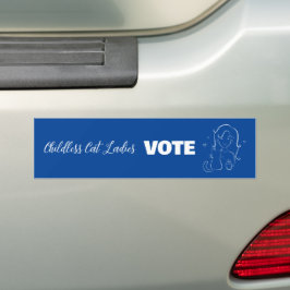 Autocollant De Voiture Chat Dames Votez Ligne Art Bumper Sticker