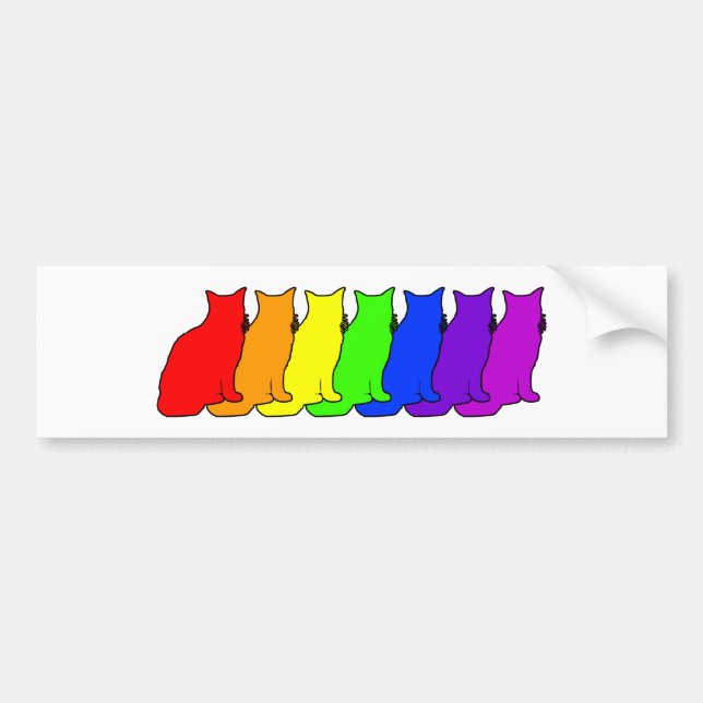 Autocollant De Voiture Chat d'arc-en-ciel (Devant)