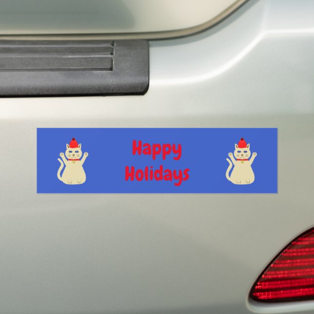 Autocollant De Voiture Chat de Noël sur mesure (En voiture)