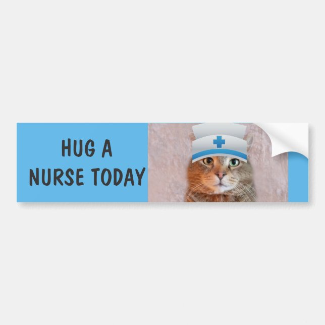 Autocollant De Voiture Chat d'infirmière amusant (Devant)