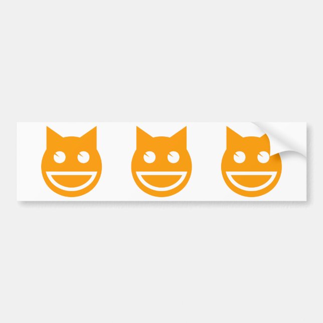 Autocollant De Voiture Chat Emoji souriant (Devant)
