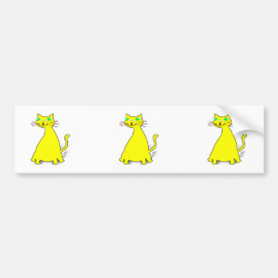 Autocollant De Voiture Chat gras jaune