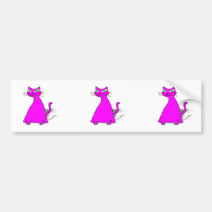 Autocollant De Voiture Chat gras rose