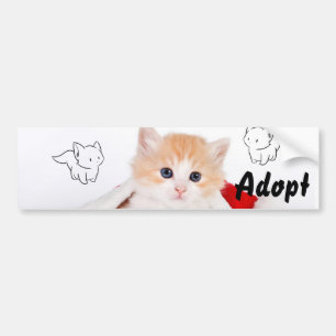 Autocollant De Voiture Chat Kitten Chien Adopter le pare-chocs Sticker