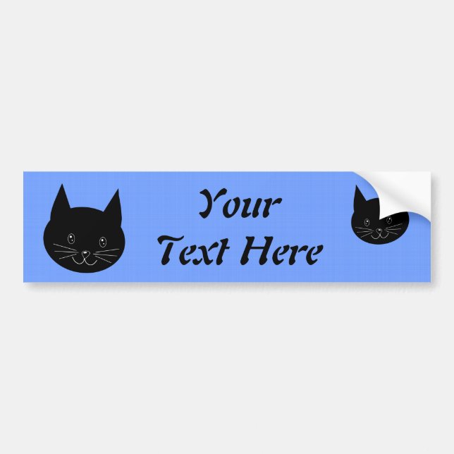 Autocollant De Voiture Chat noir (Devant)
