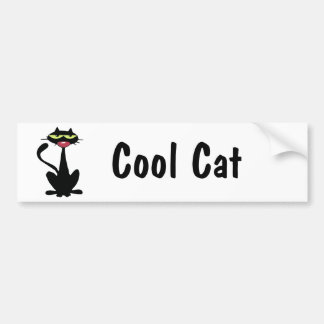 Autocollant De Voiture Chat noir cool avec gros noeud rouge