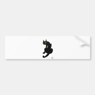 AUTOCOLLANT DE VOITURE CHAT NOIR HALLOWEEN PARTY