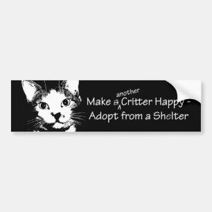Autocollant De Voiture Chat souriant Adopter à partir d'un abri