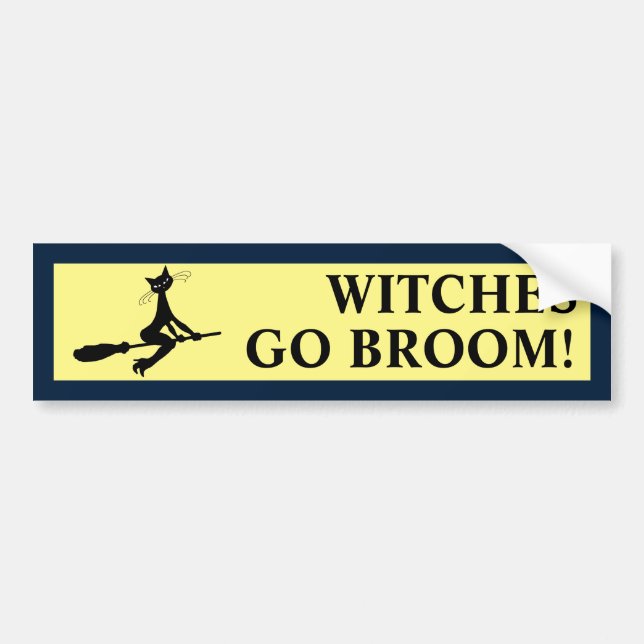 Autocollant De Voiture Chat Sur Sticker Bumper Broomstick (Devant)