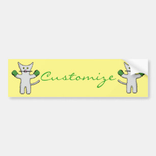Autocollant De Voiture Chaton de boxe avec des mitaines Thunder_Cove