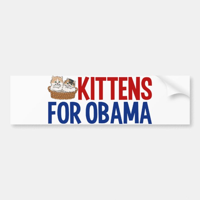 Autocollant De Voiture Chatons pour Obama (Devant)