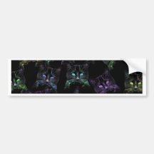 Chats cool sur Noir ! Chats multicolores