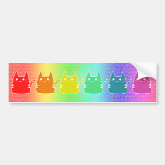 Autocollant De Voiture Chats d'arc-en-ciel