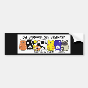 Autocollant De Voiture Chats Sardine