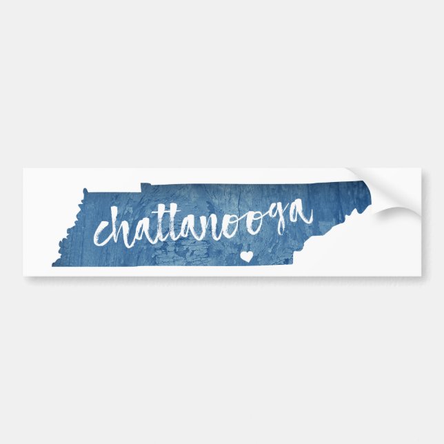Autocollant De Voiture Chattanooga Tennessee Grain de bois (Devant)