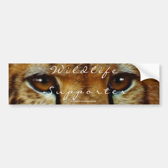 Autocollant De Voiture CHEETAH EYES PARTICIPANT À LA Faune BUMPER STICKER (Devant)
