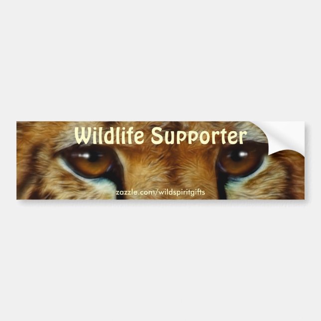Autocollant De Voiture CHEETAH EYES PARTICIPANT À LA Faune BUMPER STICKER (Devant)