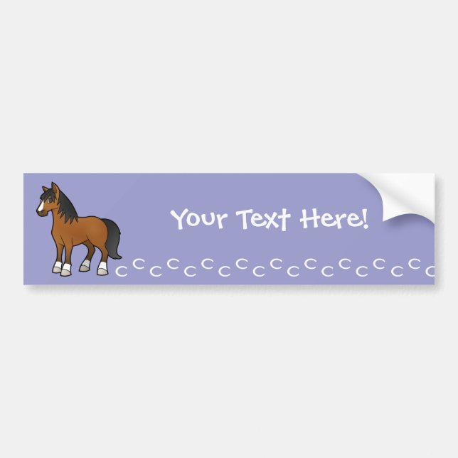 Autocollant De Voiture Cheval de bande dessinée (Devant)