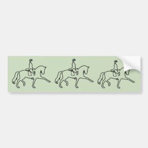 AUTOCOLLANT DE VOITURE CHEVAL DE DRESSAGE ET CAVALIER - CONCEPTION DE