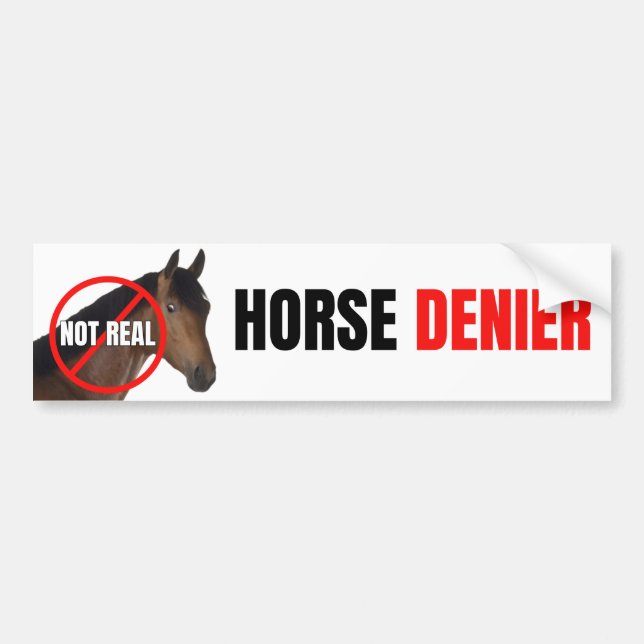 Autocollant De Voiture Cheval DENIER (ils ne sont pas réels) Drôle (Devant)