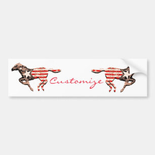 Autocollant De Voiture Cheval du drapeau américain qui court Thunder_Cove