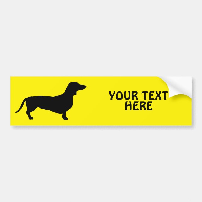 Autocollant De Voiture Cheveux courts Dachshund - Silhouette 1 (Devant)