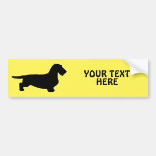 Autocollant De Voiture Cheveux ronds Dachshund - Silhouette 1