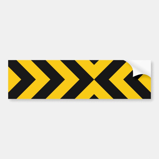 Autocollant De Voiture Chevrons jaunes et noirs (Devant)