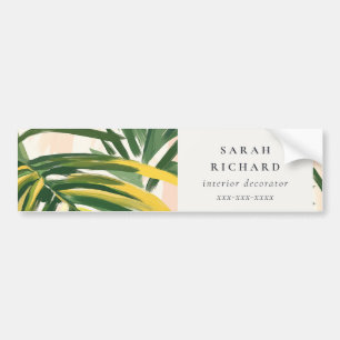 Autocollant De Voiture Chic Boho Blush Green Tropical Palm Plage Feuille