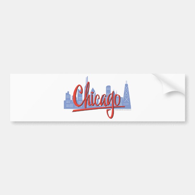 AUTOCOLLANT DE VOITURE CHICAGO-RED (Devant)