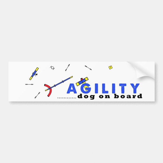 Autocollant De Voiture Chien d'agilité de cours à bord (Devant)