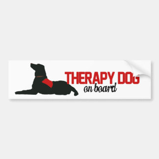 Autocollant De Voiture Chien (de thérapie) à bord du rouge