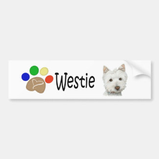 Autocollant De Voiture Chien de Westie et cadeaux mignons d'art de pattes