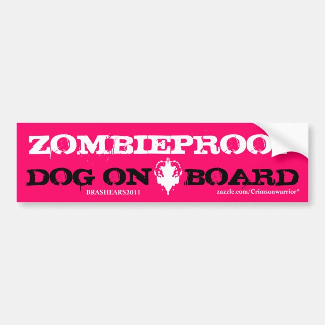 AUTOCOLLANT DE VOITURE CHIEN DE ZOMBIEPROOF À BORD (Devant)