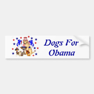 AUTOCOLLANT DE VOITURE CHIENS POUR OBAMA