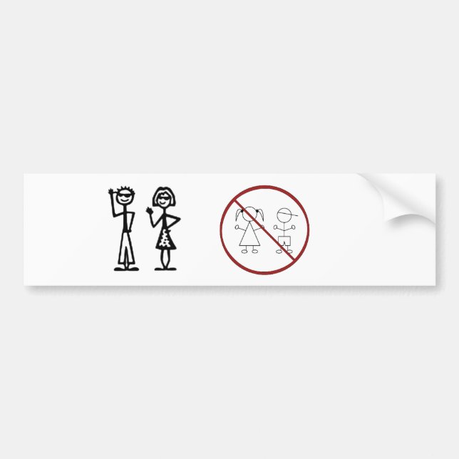 Autocollant De Voiture Chiffre famille (aucun enfant) de bâton (Devant)