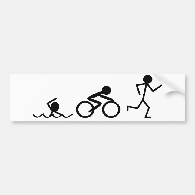 Autocollant De Voiture Chiffres de bâton de triathlon (Devant)