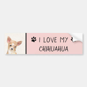 Autocollant De Voiture Chihuahua Painting - Cute Original Dog Art