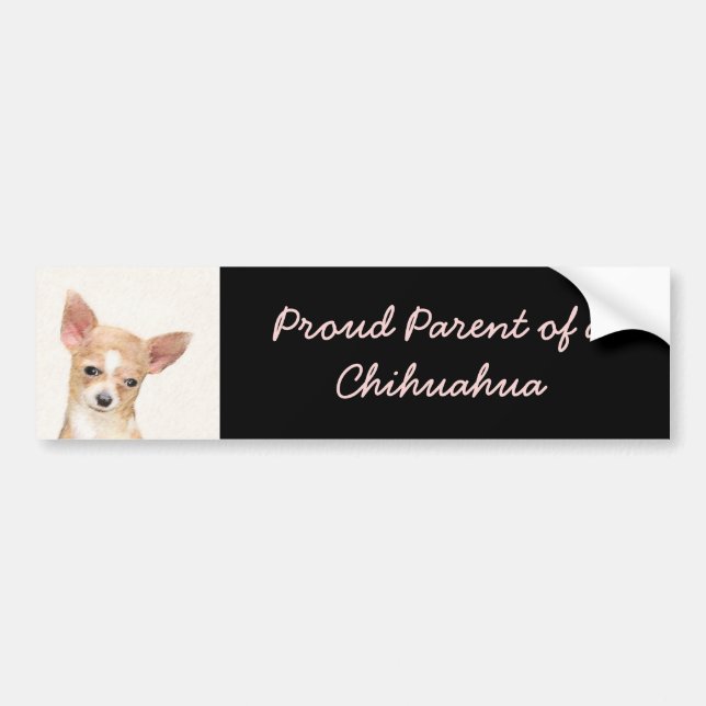 Autocollant De Voiture Chihuahua Peinture - Cute Original Chien Art (Devant)