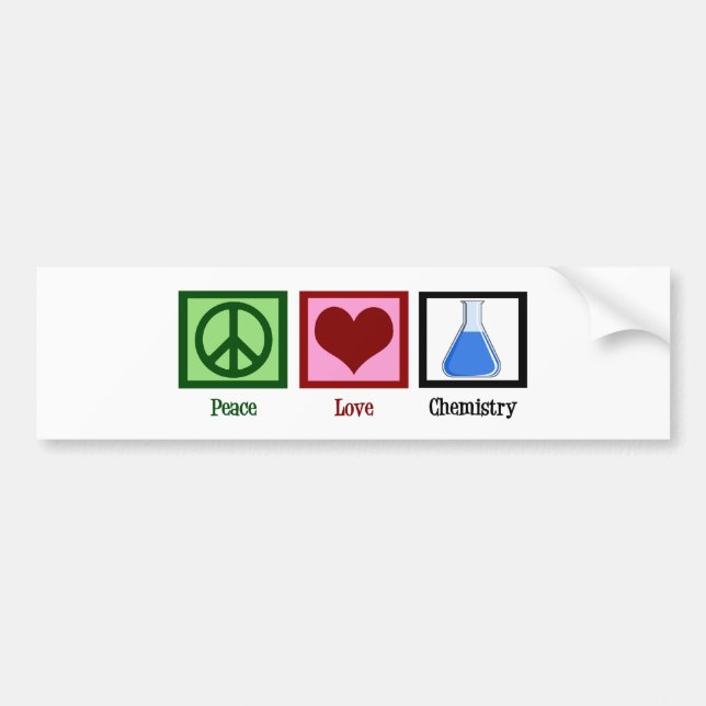 Autocollant De Voiture Chimie d'amour de paix (Devant)