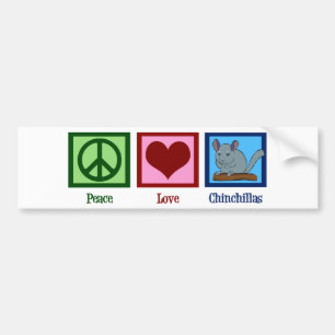 Autocollant De Voiture Chinchillas d'amour de paix