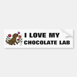 Autocollant De Voiture Chocolat Labrador et vert