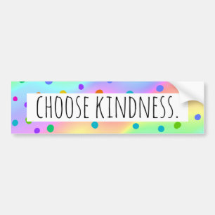 Autocollant De Voiture "Choisir la gentillesse" Rainbow Polka Dot