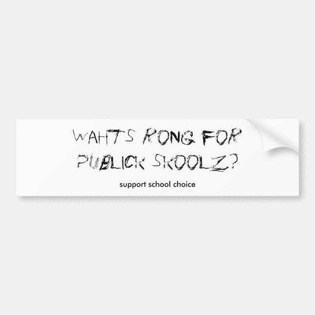 Autocollant De Voiture Choix d'école de soutien (Devant)