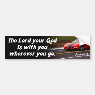 Autocollant De Voiture Chrétien rouge de voiture de vers de bible de 1:9
