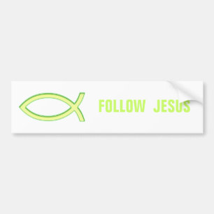 Autocollant De Voiture Christian Fish Follow Jesus