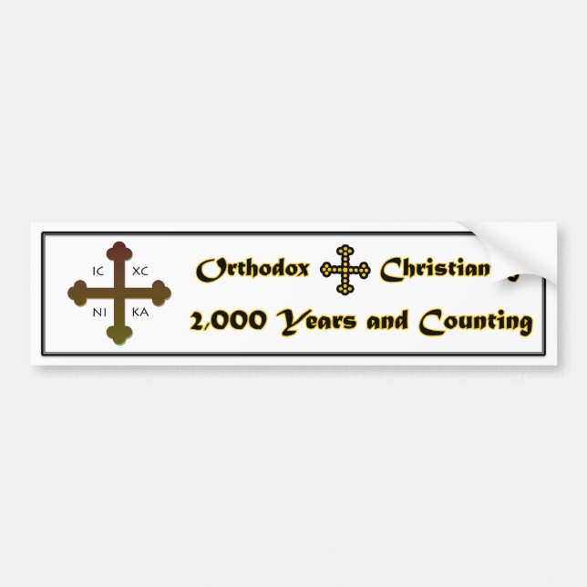 Autocollant De Voiture Christianisme orthodoxe 2.000 ans et compte (Devant)