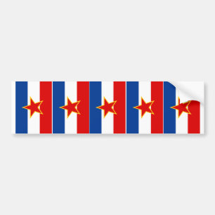 Autocollant De Voiture CINQ drapeaux de la Yougoslavie